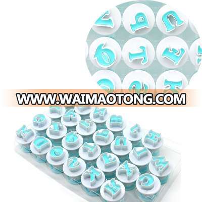 26Pcs Letter And Number Baking Tools Cookie Fondant Mold Plunger Cutter Set Sugarcraft For Cake Decorating